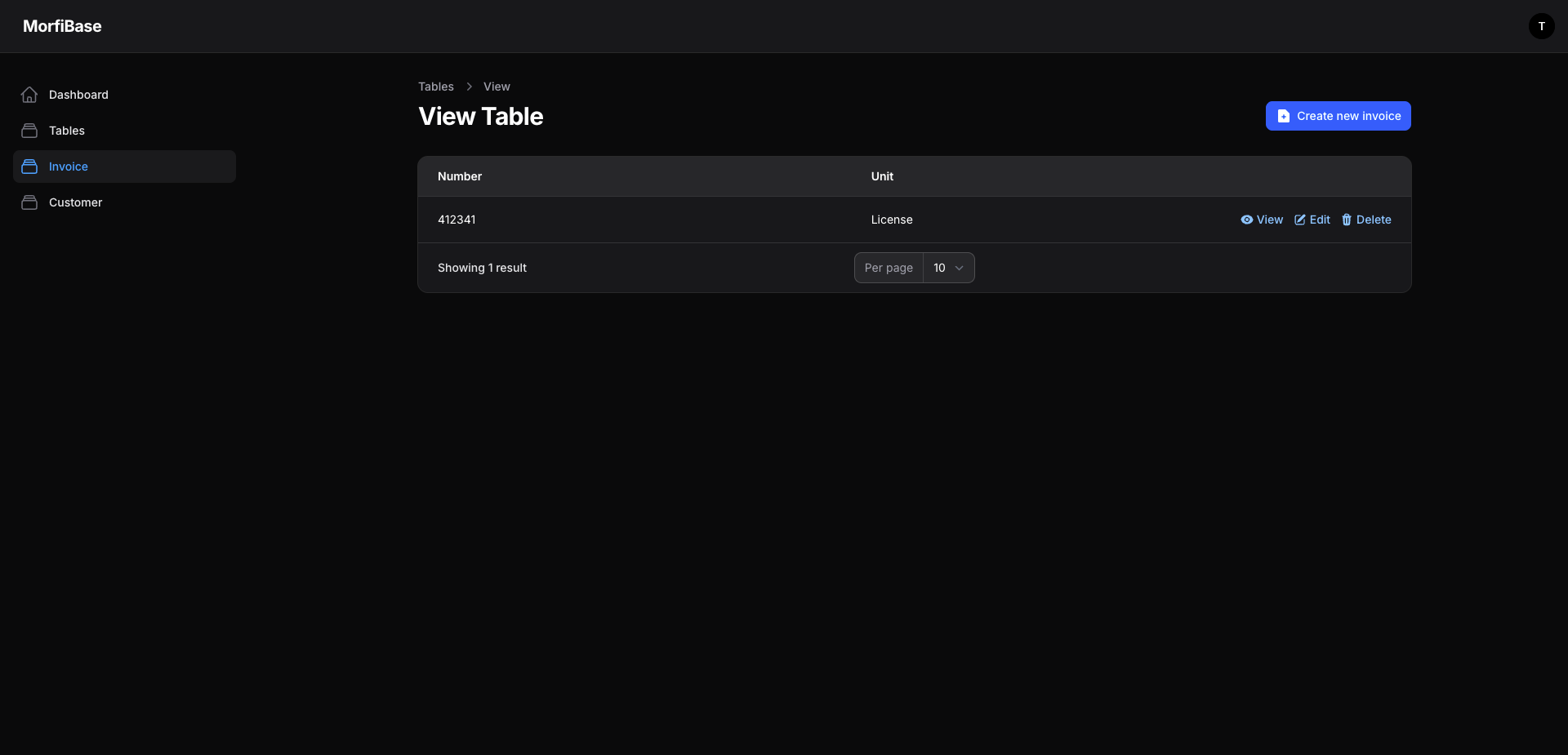 View table records